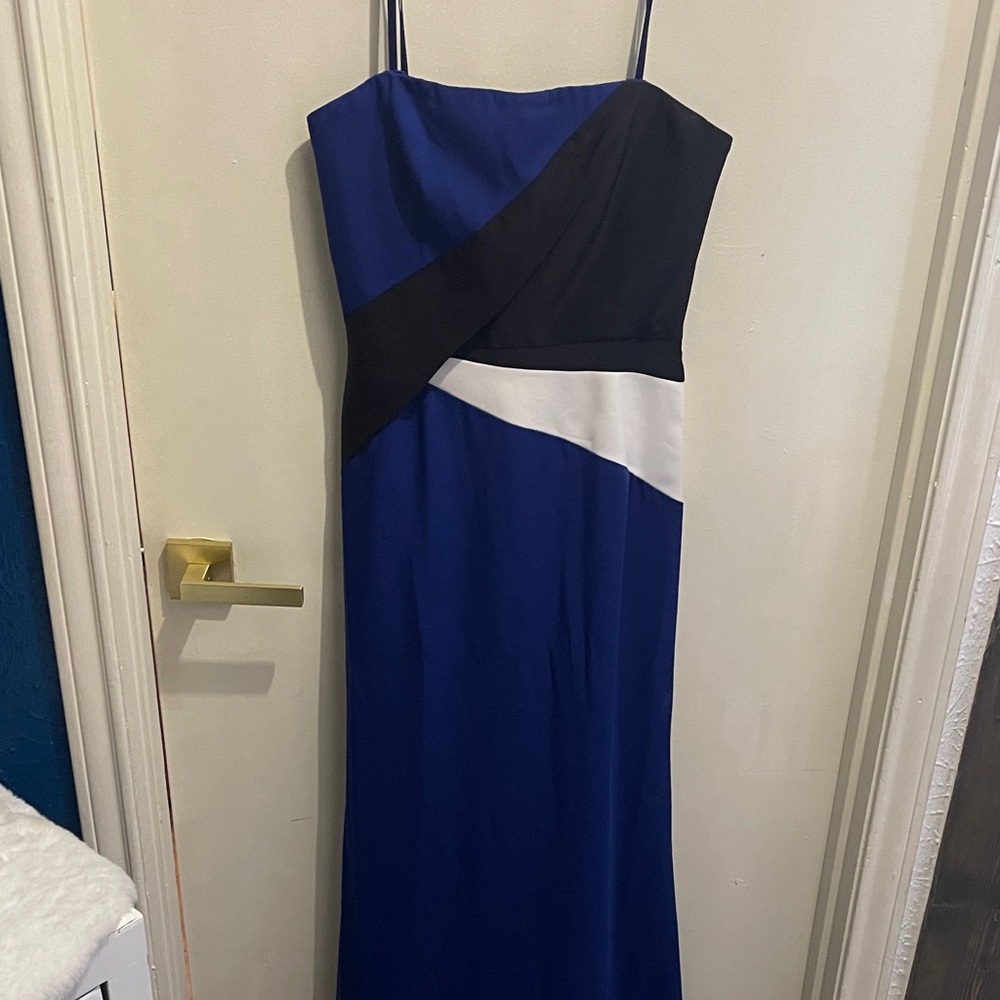 BCBGMaxAzria Strapless Blue and Black Dress